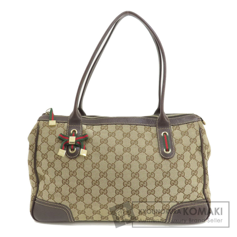Gucci GG Canvas Princy Tote Shoulder Bag Brown